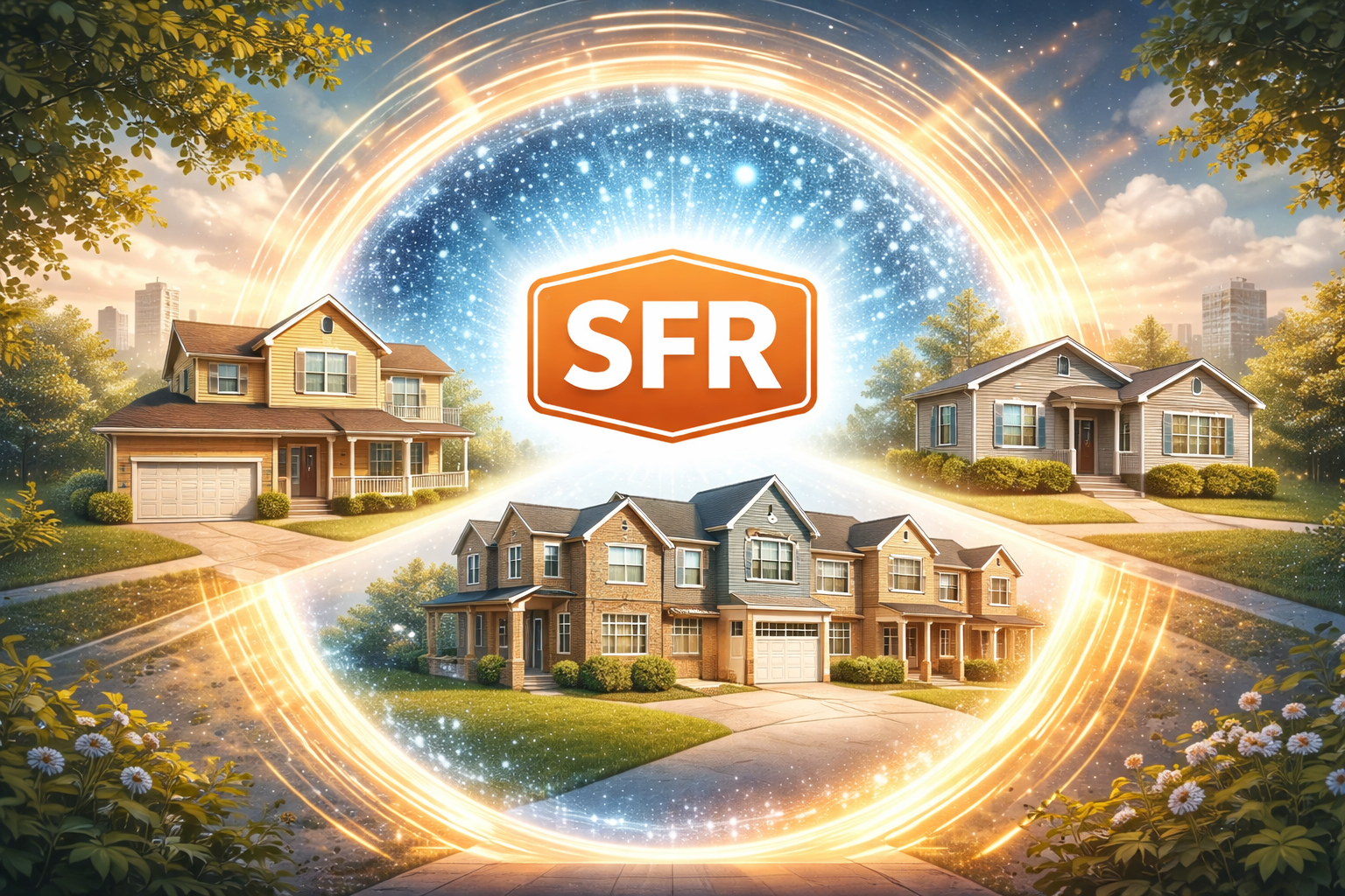 A portal with different types of single family homes