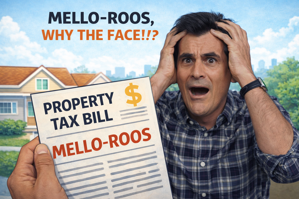 A picture of a property tax bill, and Phil Dumpy, Modern Family Character - saying Why the Face?
